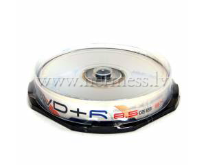 Diski DVD+R DL 8.5Gb, apdrukjami, Cakebox 10gab.